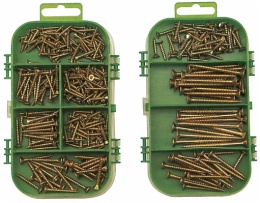 hardware assortment in 10 compartment box