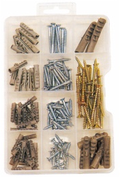 hardware assortment in 11 compartment box