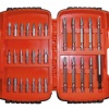 Screwdriver bits set in bi-color plastic box