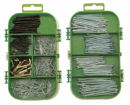 hardware assortment in 10 compartment box