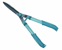 Hedge scissors with steel tube handle