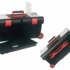 plastic tools box with plastic tray inside with wheels