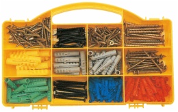 hardware assortment in 12 compartment box