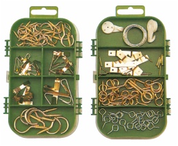hardware assortment in 10 compartment box