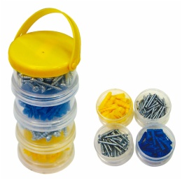 Assorted Hardware Kit  in Round plastic box