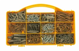 hardware assortment in 12 compartment box