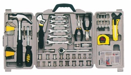 Multi-purpose tools kit in blow mould case