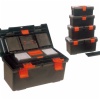 plastic tools box with plastic tray inside