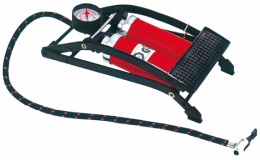 foot pump double body with gauge
