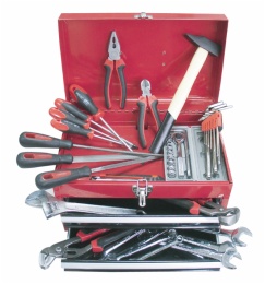 professional Tools kit in metal tool box