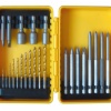 Screwdriver bits set in bi-color plastic box