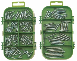 hardware assortment in 10 compartment box