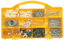 hardware assortment in 12 compartment box
