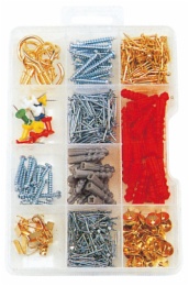 hardware assortment in 11 compartment box