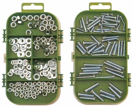 hardware assortment in 10 compartment box